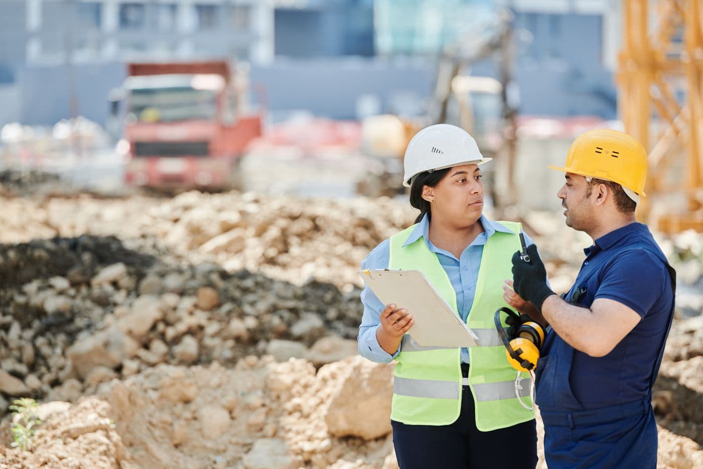 Construction professionals on site, the people and work Ruh turns into marketing