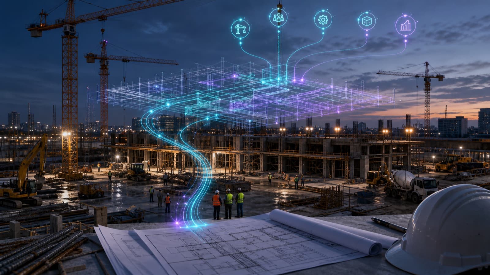 A commercial project site with its data layer visualized